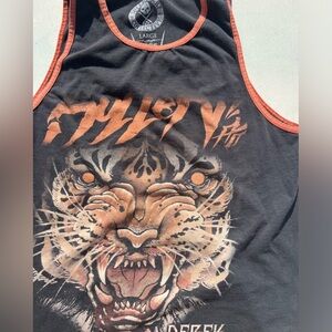 Men's Sullen Art Shirt Black Tiger Cryptic Tank Top L Street Art Derek Noble